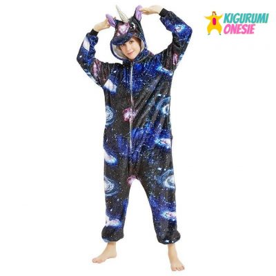 Adult Galaxy Unicorn Onesie Pajamas / S