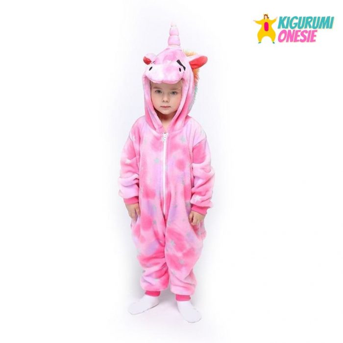 Kids Pink Unicorn Kigurumi Onesie